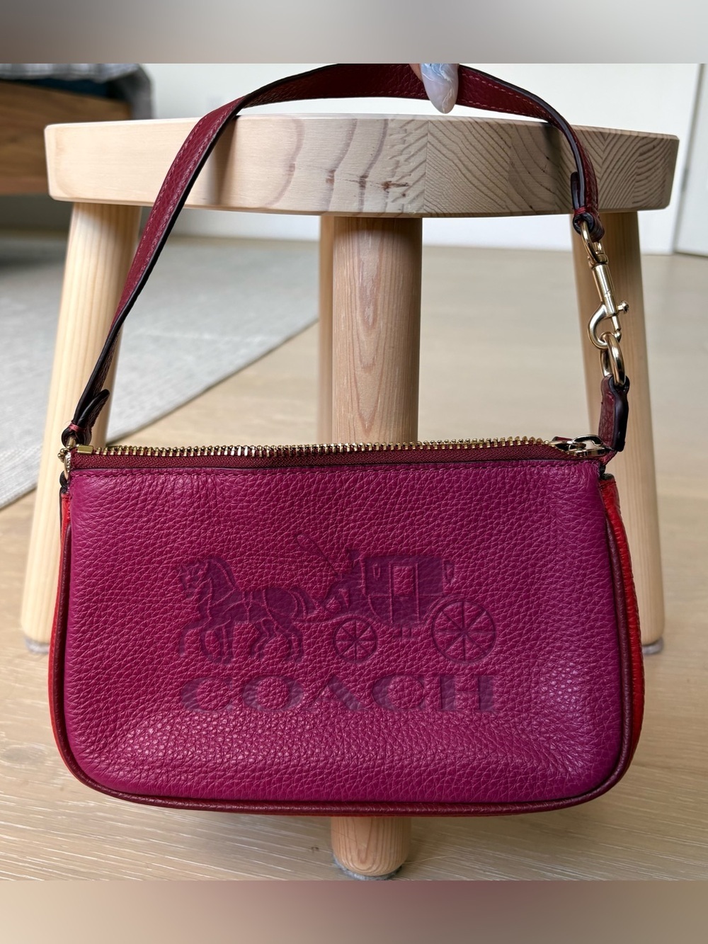 Coach Nolita 19 Pebbled Leather Bag Pink Red